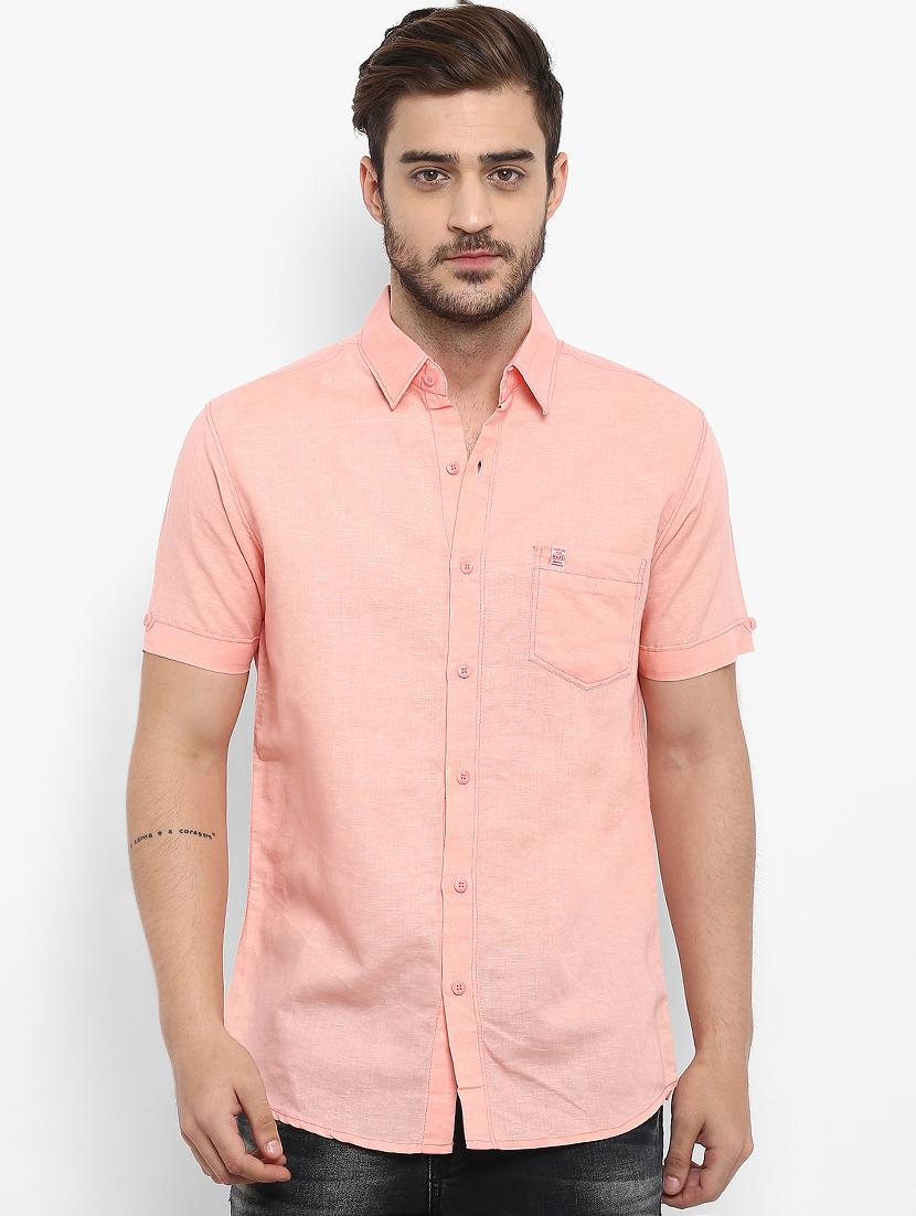 orange linen casual shirt - 15968551 - Zoom Image - 0