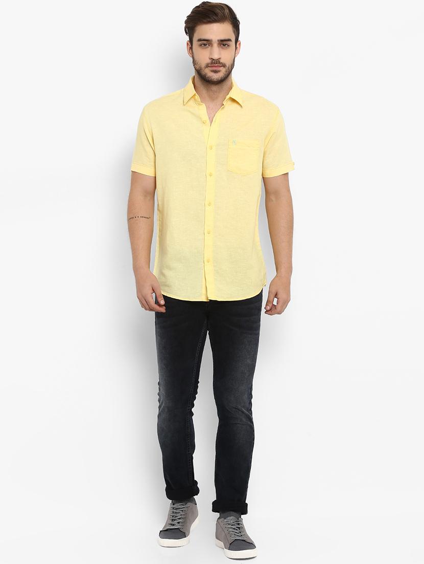 yellow linen casual shirt - 15968552 - Standard Image - 3