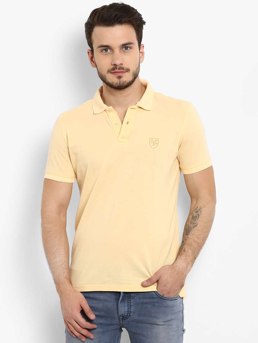 yellow solid polo t-shirt - 15968565 -  Zoom Image - 0