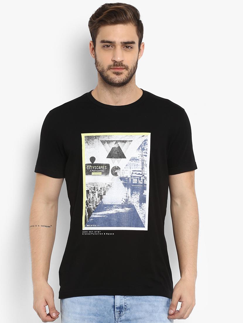 black printed t-shirt - 15968566 -  Zoom Image - 0
