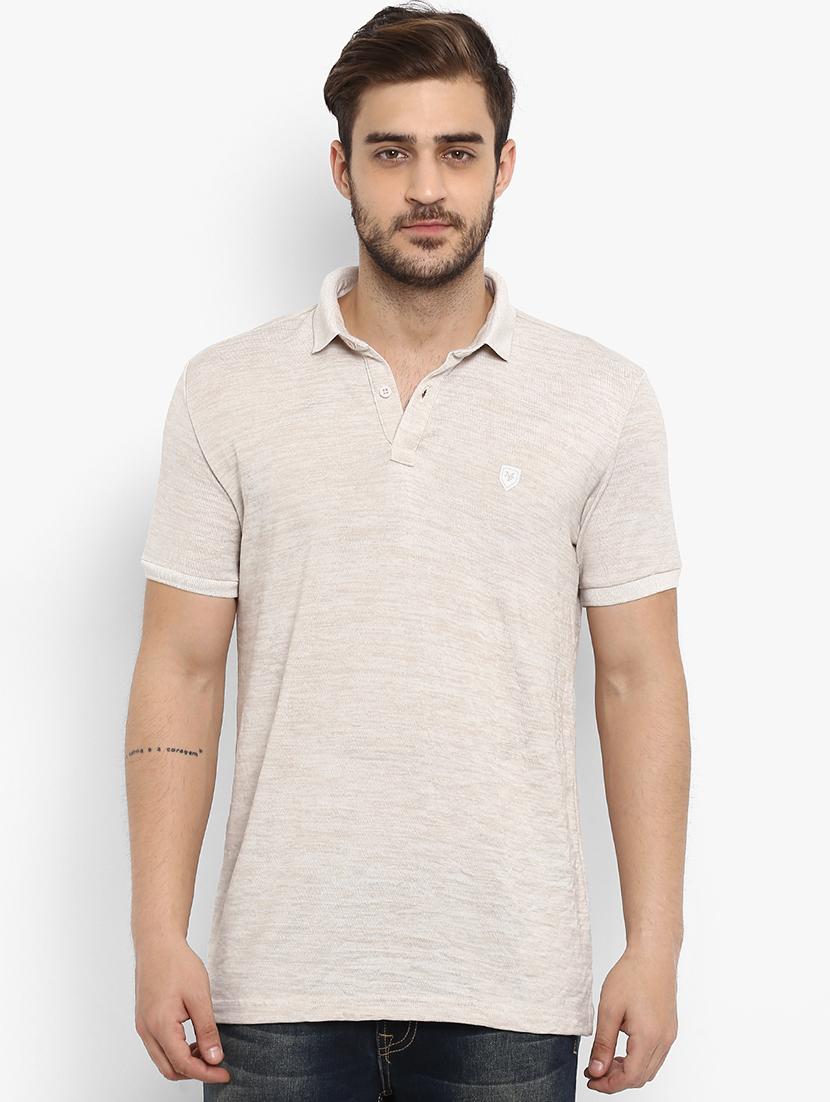 beige cotton polo t-shirt - 15968571 -  Zoom Image - 0
