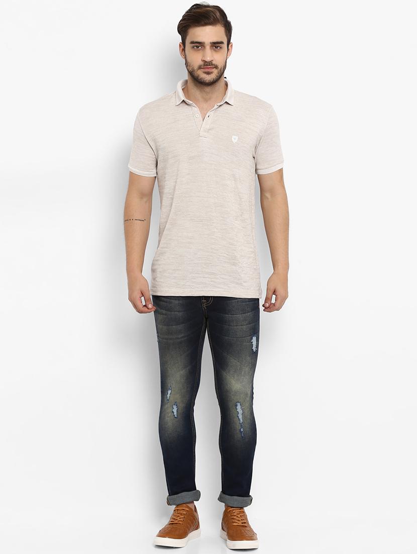beige cotton polo t-shirt - 15968571 - Standard Image - 3
