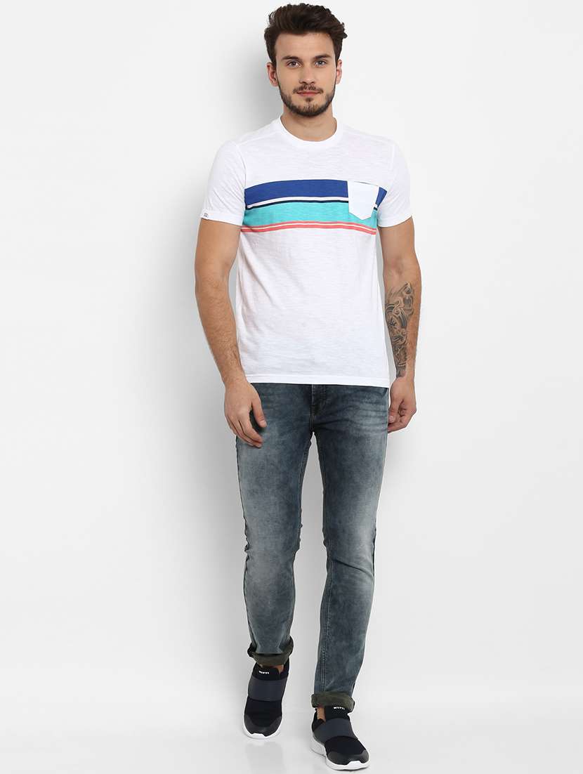 white striped pocket t-shirt - 15968572 -  Standard Image - 3