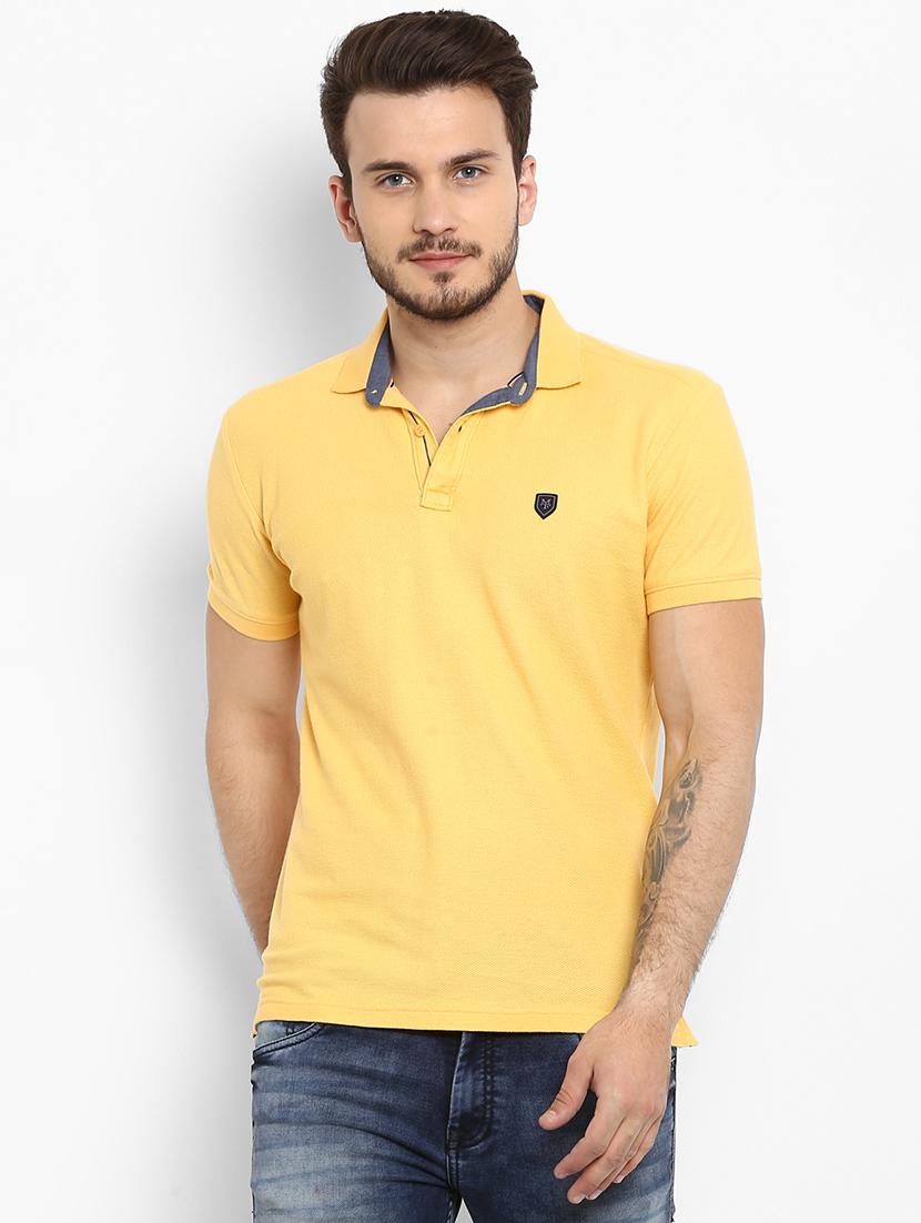 yellow solid polo t-shirt - 15968581 - Zoom Image - 0