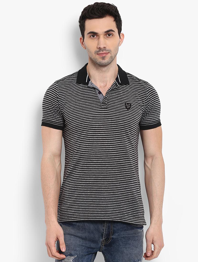 black striped polo t-shirt - 15968589 - Zoom Image - 0