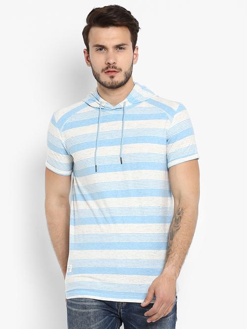 blue striped hooded t-shirt - 15968593 -  Standard Image - 0