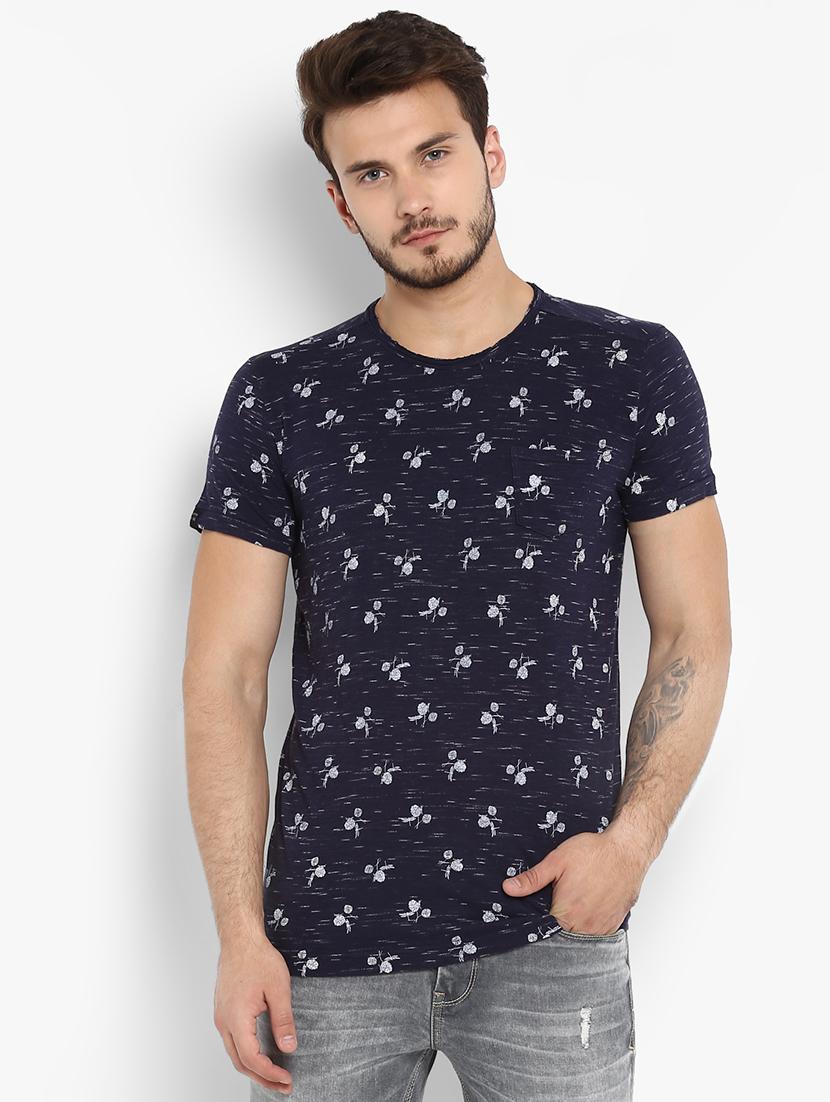 blue floral printed t-shirt - 15968600 -  Zoom Image - 0