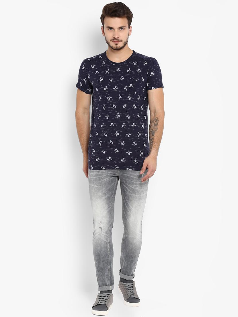 blue floral printed t-shirt - 15968600 - Standard Image - 3
