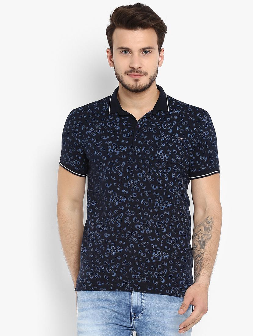 blue floral printed t-shirt - 15968607 -  Zoom Image - 0