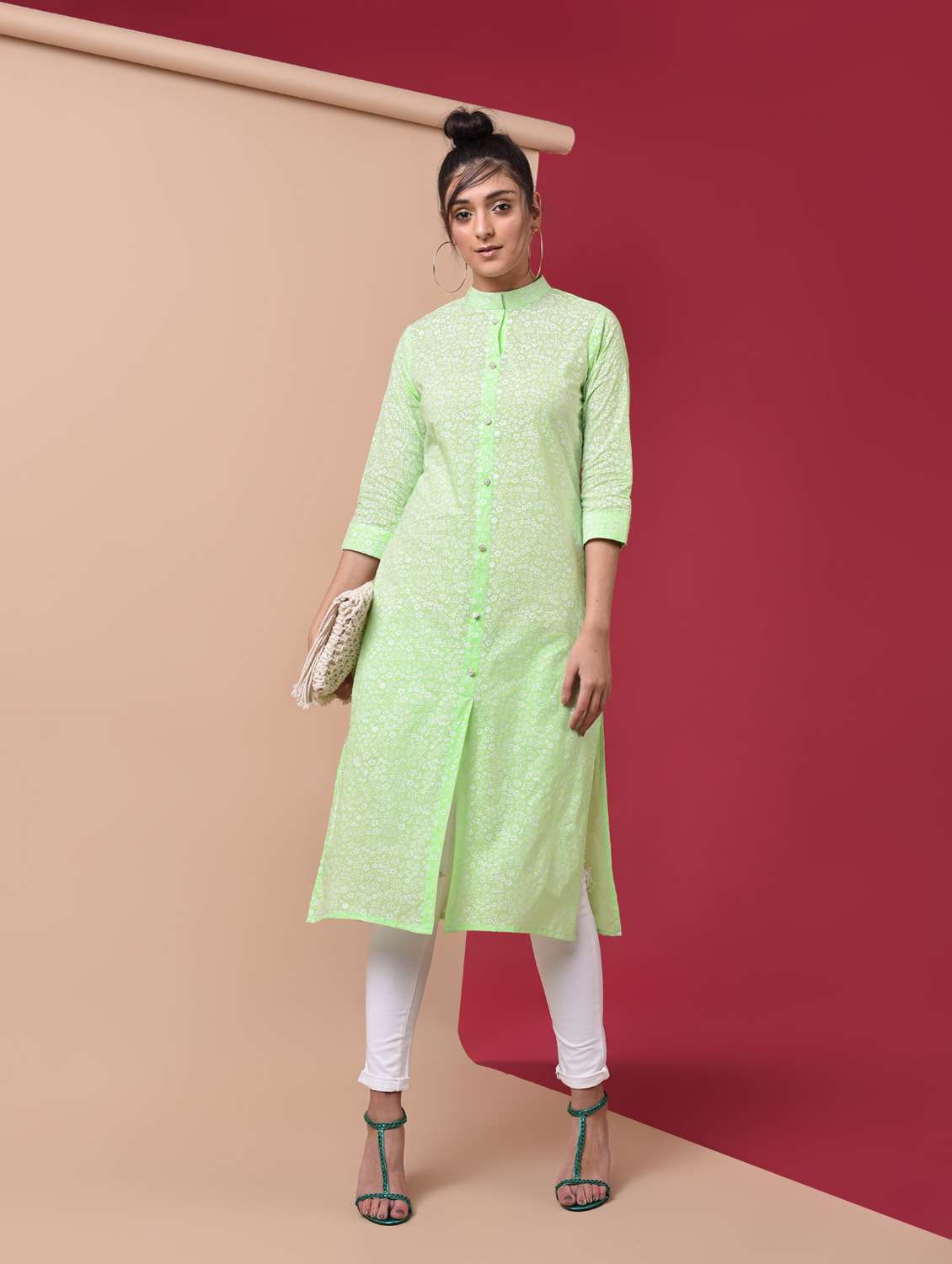 printed straight kurta