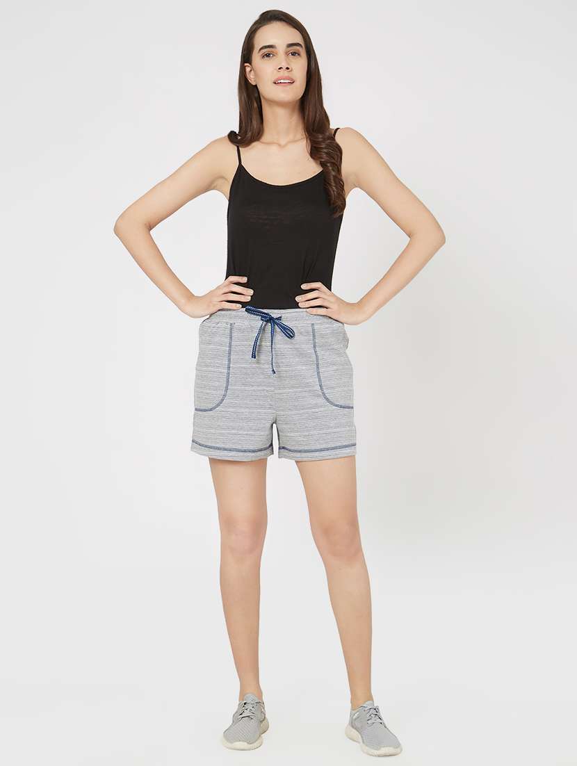 drawstring waist top stitched shorts - 15971652 -  Standard Image - 3