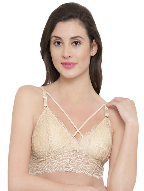 lacy criss cross detail bralette - 15971842 - Standard Image - 0