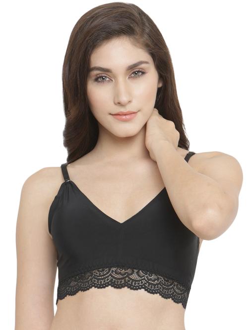 lace detail hem bralette - 15971856 - Standard Image - 0