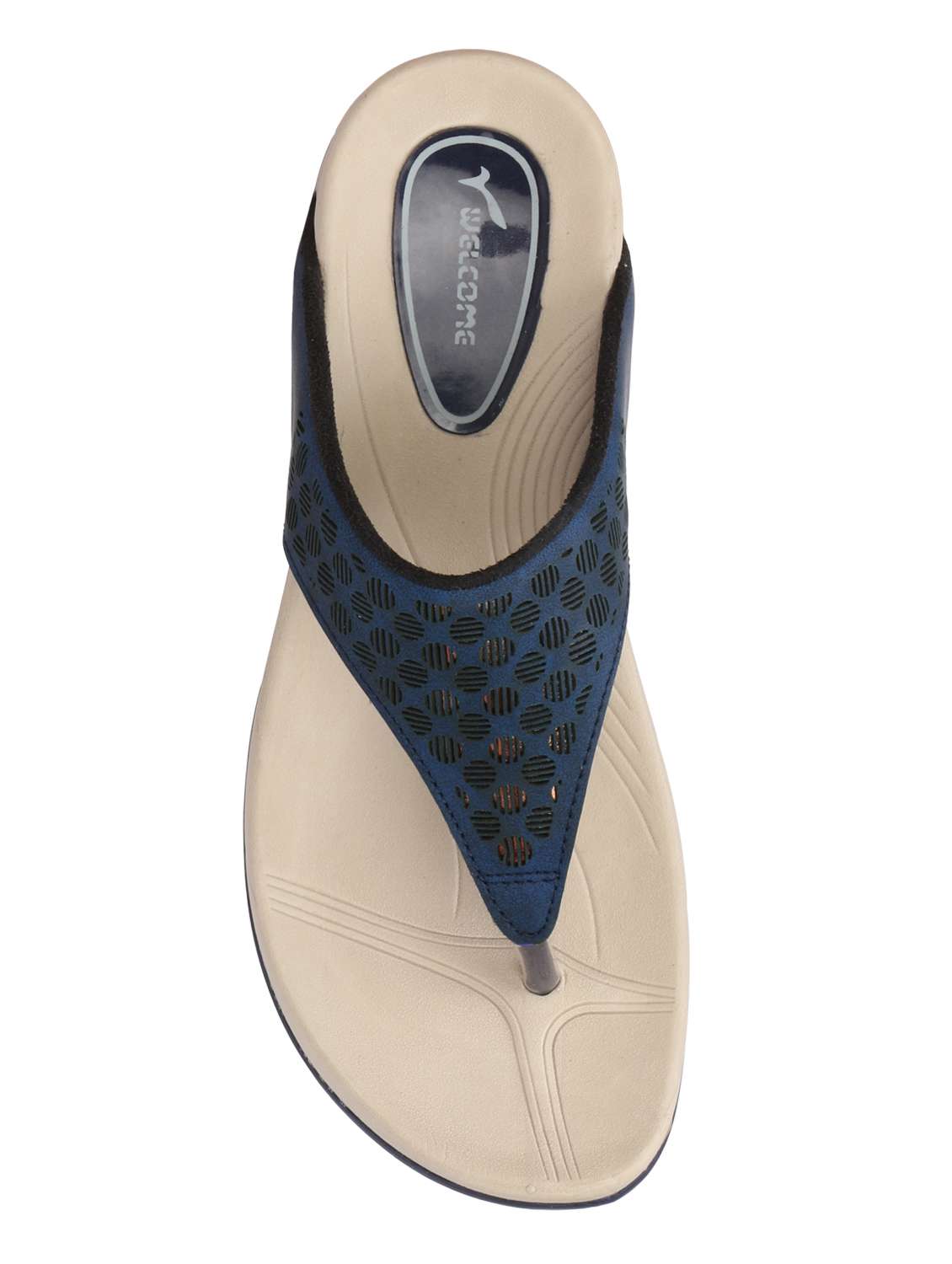 navy toe separator slippers - 15972352 - Standard Image - 5
