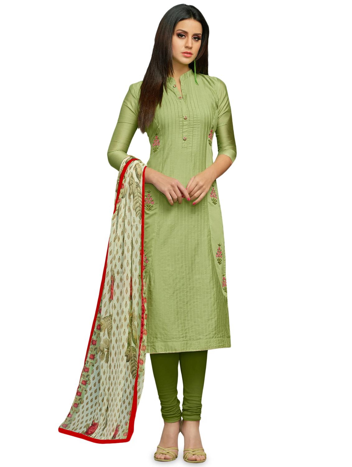 embroidered pintucks unstitched suit - 15974891 - Zoom Image - 0