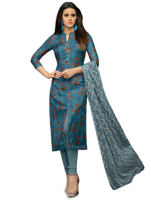 floral unstitched suit - 15974893 - Standard Image - 0