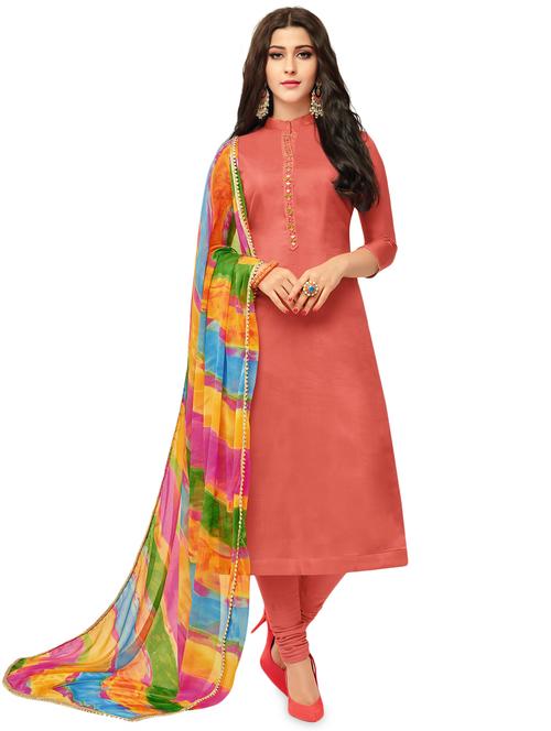embroidered placket unstitched suit - 15974902 -  Standard Image - 0