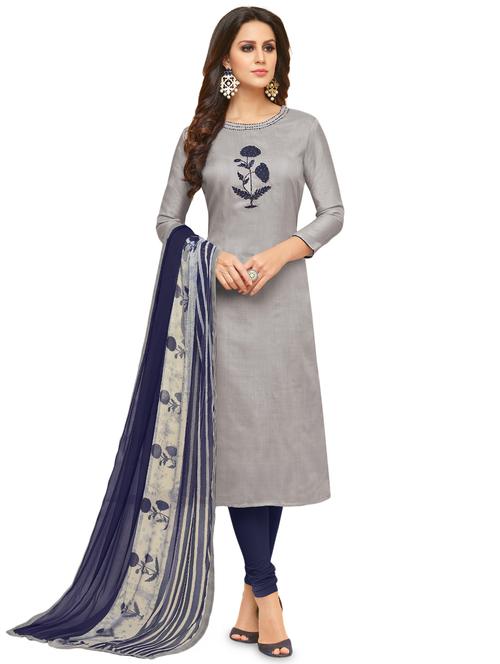kaantha embroidery with patch work unstitched suit - 15974907 - Standard Image - 0