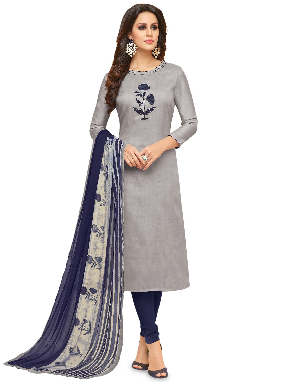 kaantha embroidery with patch work unstitched suit - 15974907 - Zoom Image - 0