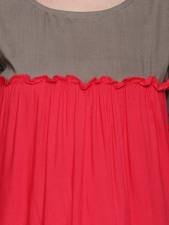 color block ruffle trim top - 15975029 - Standard Image - 3