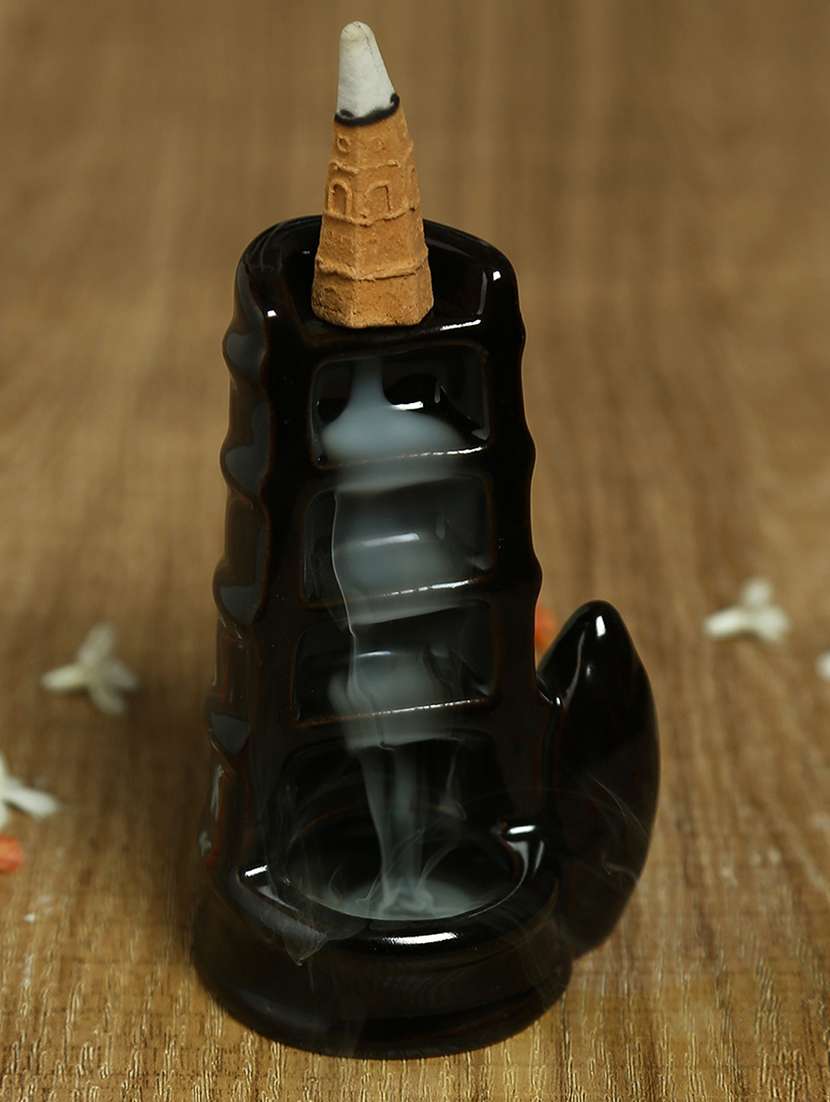 aapno rajasthan resin black smoke fountain with 10pc backflow incense cone