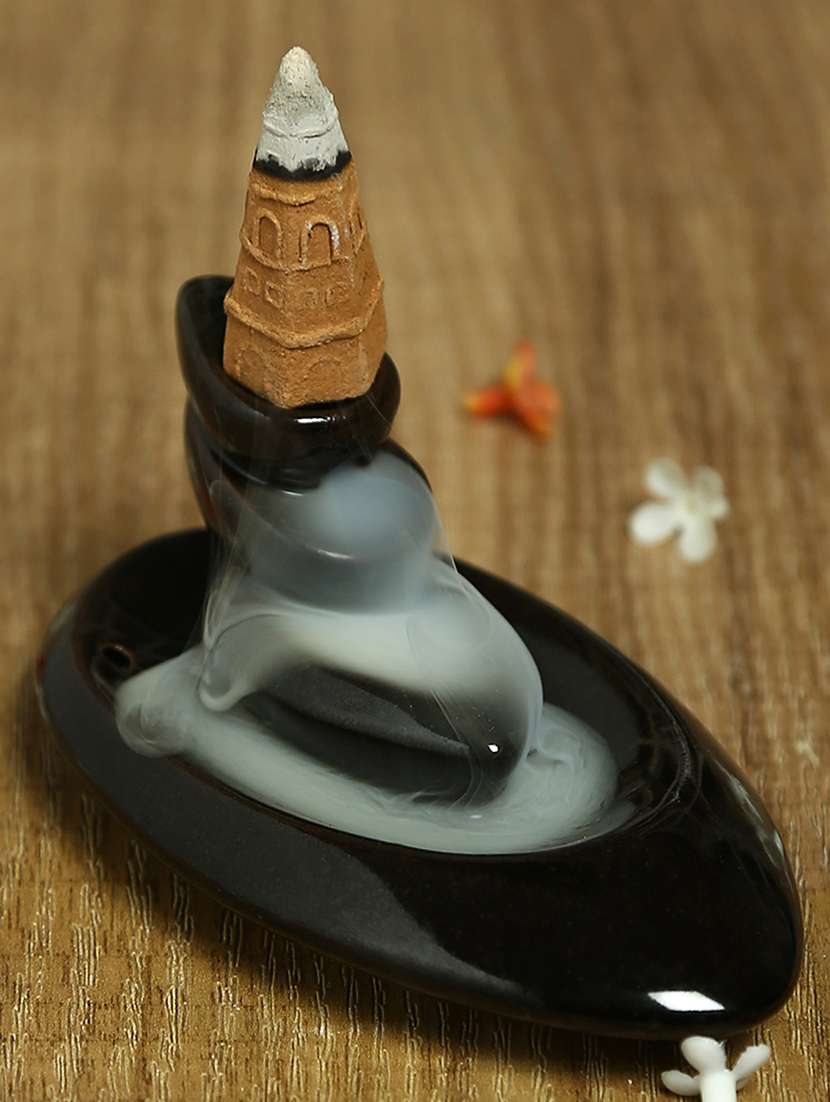 aapno rajasthan resin black smoke fountain with 10pc backflow incense cone