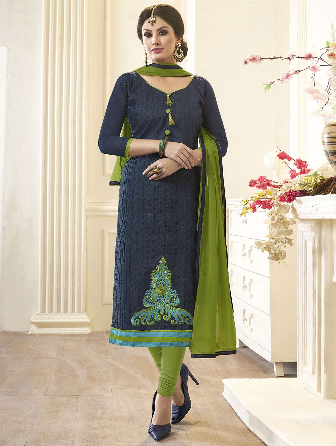 embroidered unstitched suit