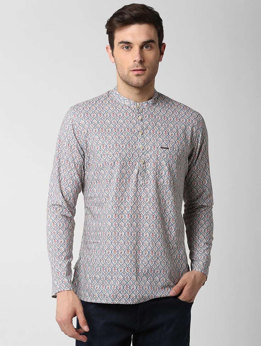 blue cotton short kurta