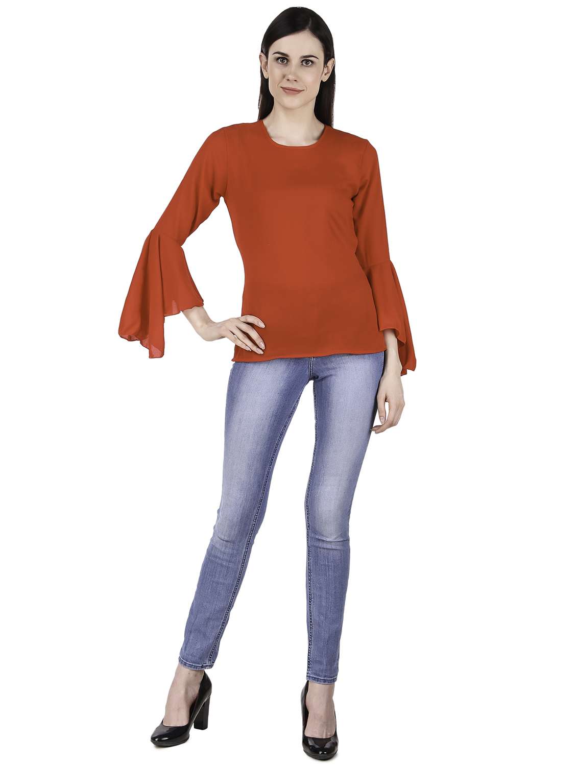 women's straight round neck top - 15984523 -  Standard Image - 3