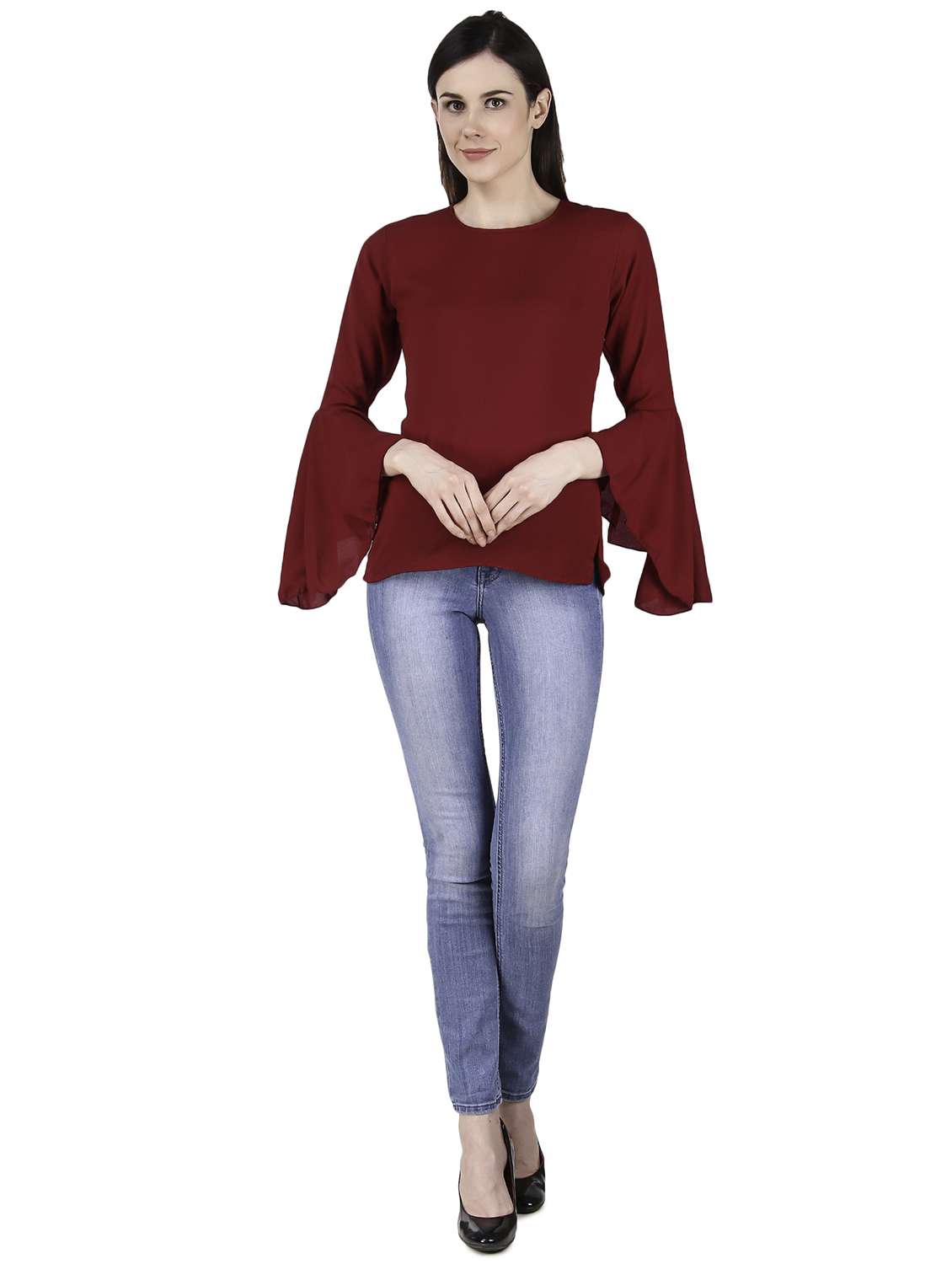 women's straight round neck top - 15984524 -  Standard Image - 3