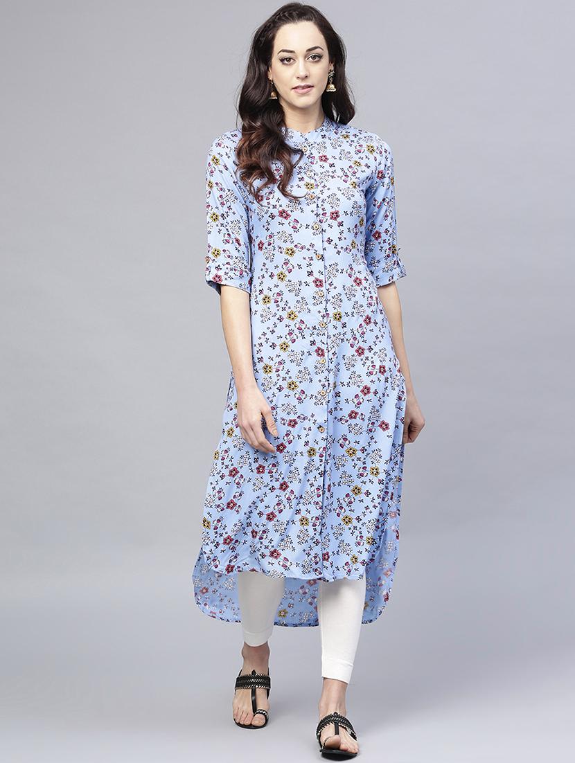 high low printed kurta - 15984587 - Zoom Image - 0