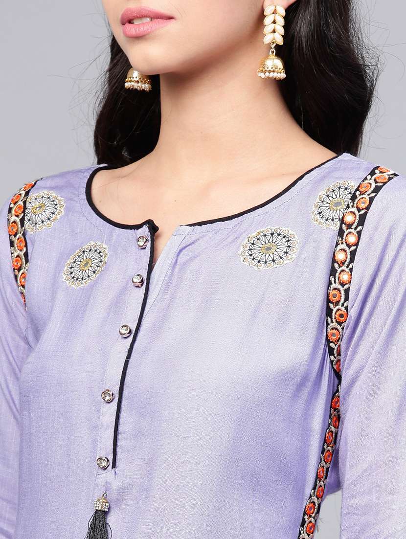patch work straight kurta - 15984595 -  Standard Image - 3