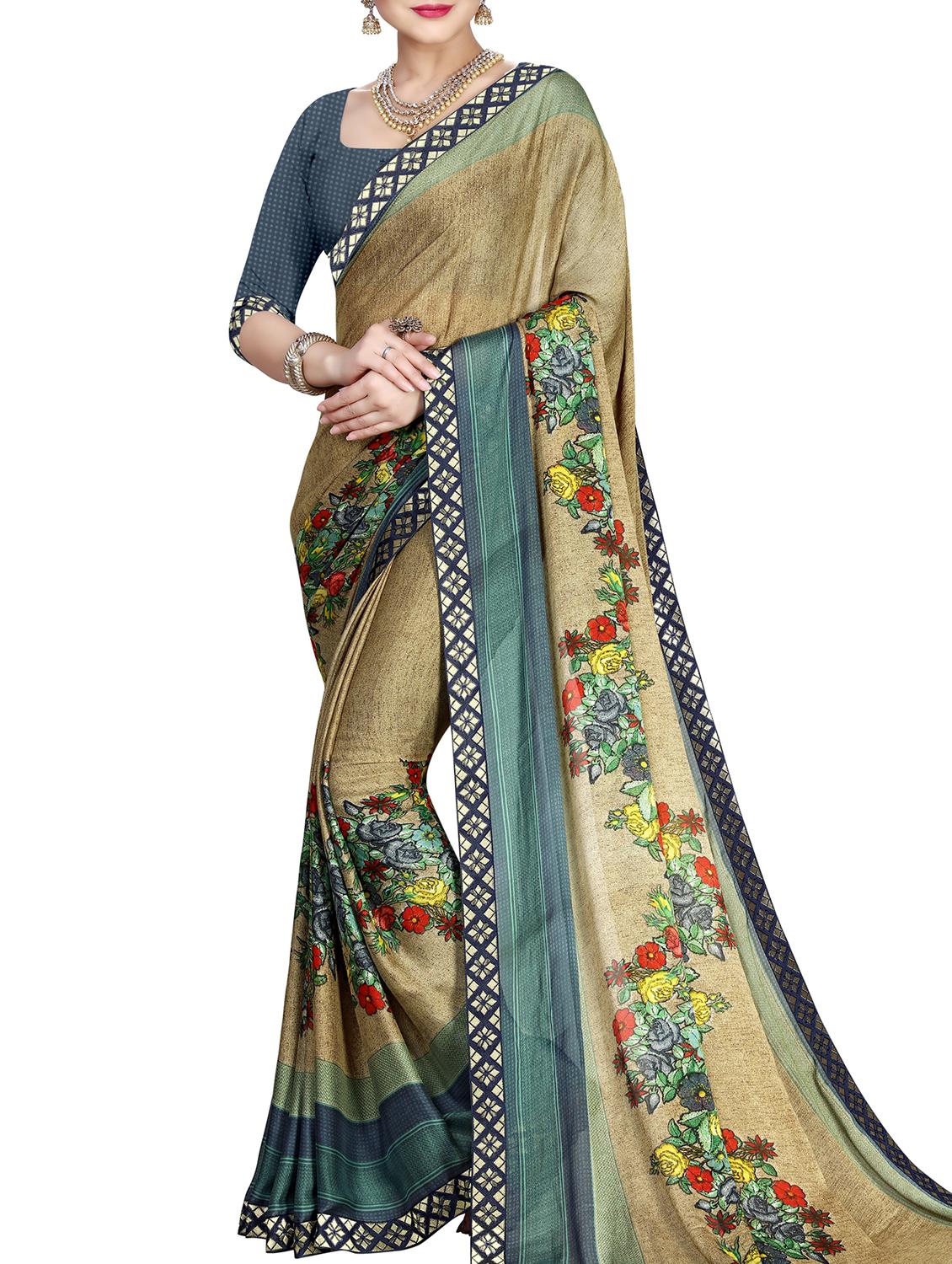 floral printed saree with blouse - 15988535 -  Zoom Image - 0