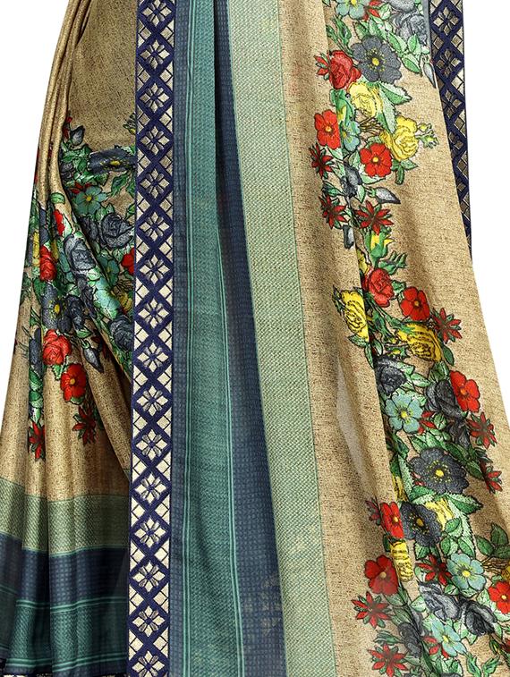 floral printed saree with blouse - 15988535 - Standard Image - 3