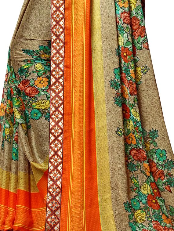 floral printed saree with blouse - 15988536 - Standard Image - 3