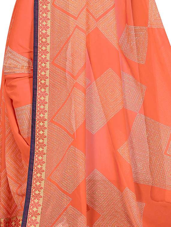 geometrical printed saree with blouse - 15988540 -  Standard Image - 3