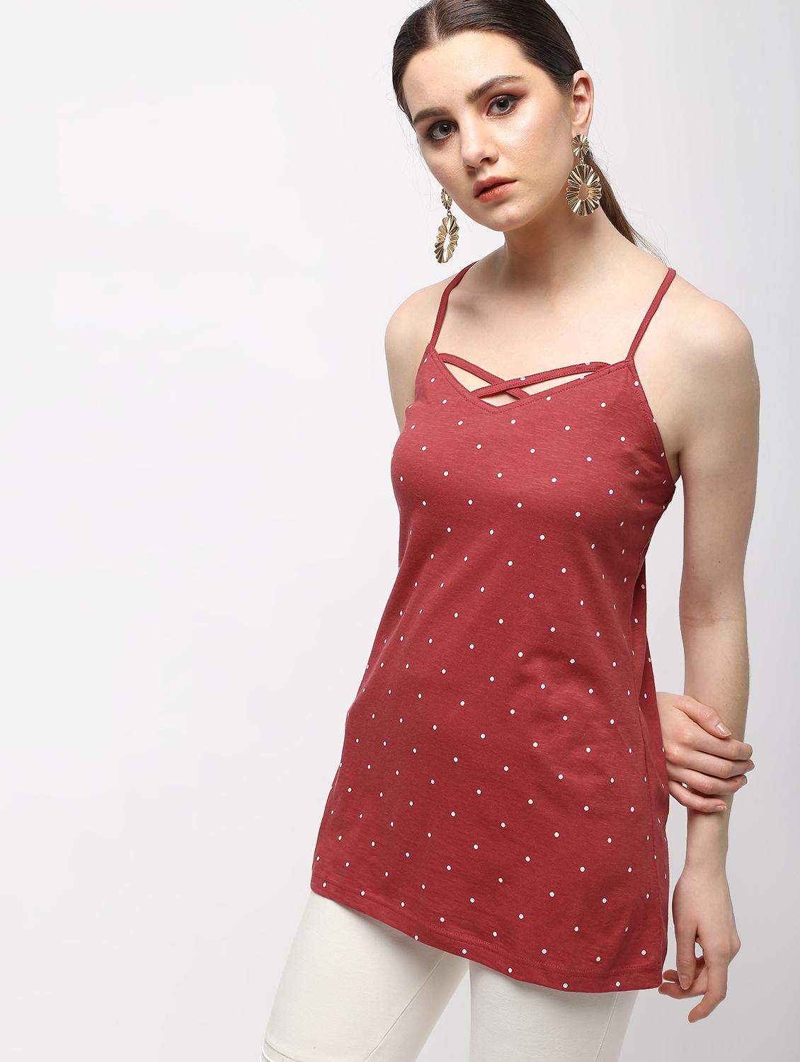 strappy back polka dots top - 15989952 - Zoom Image - 0