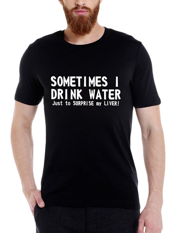 black typographic t-shirt - 15990045 - Zoom Image - 0