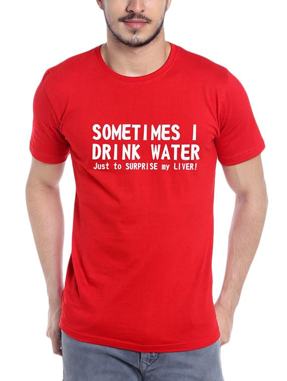 red typographic t-shirt - 15990048 - Zoom Image - 0