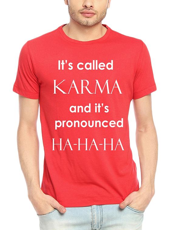 red typographic tshirt - 15990059 - Zoom Image - 0