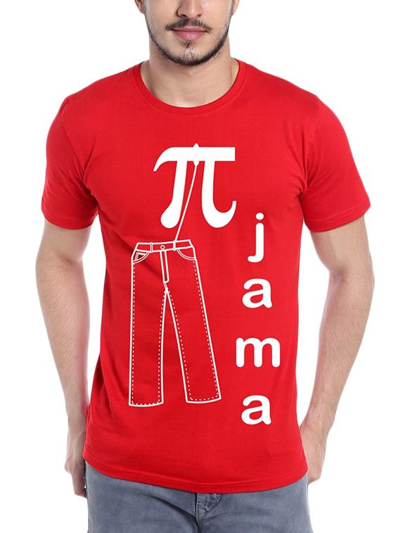 red typographic -shirt - 15990069 -  Zoom Image - 0