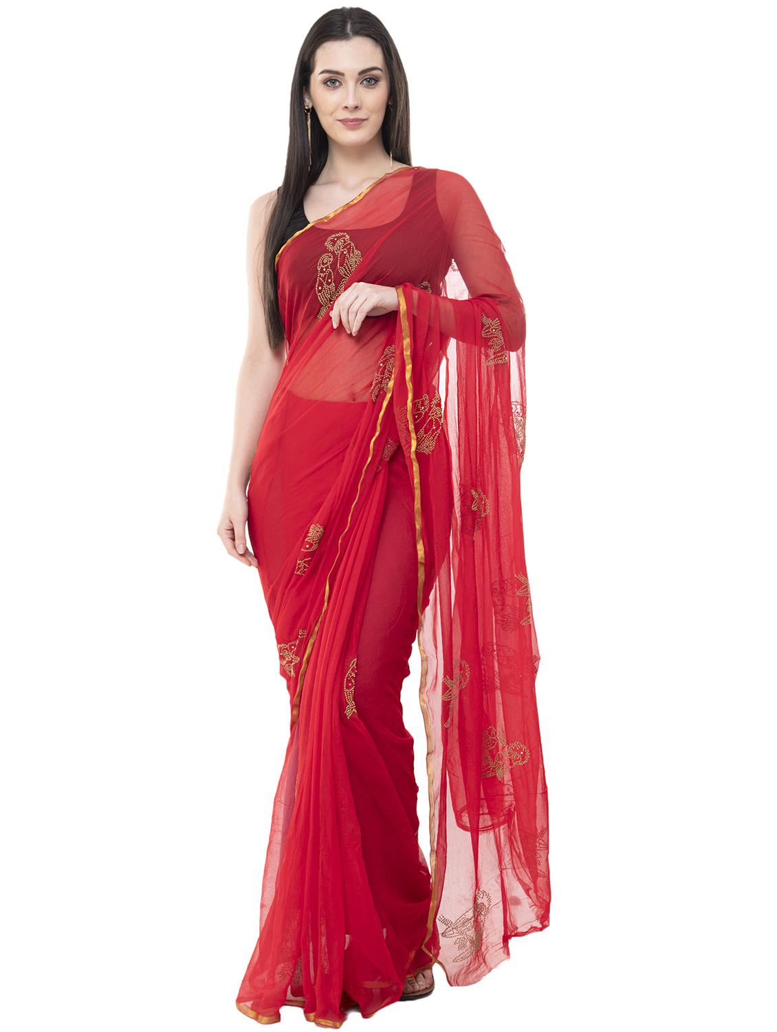conversational embellished saree with blouse - 15998102 - Zoom Image - 0