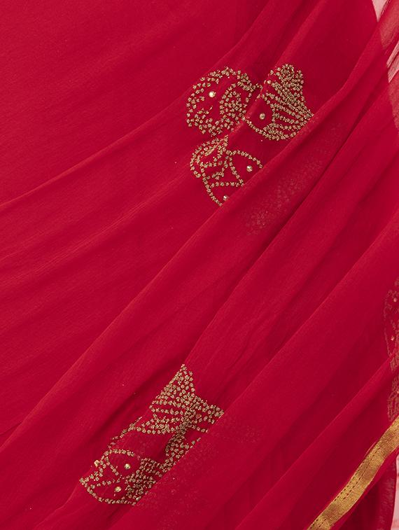conversational embellished saree with blouse - 15998102 - Standard Image - 3