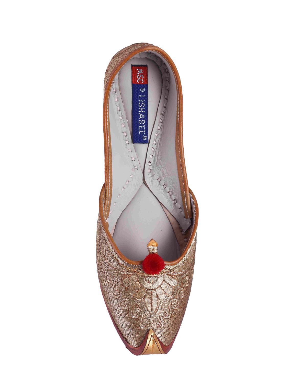 gold slip on mojari - 15998420 - Standard Image - 3