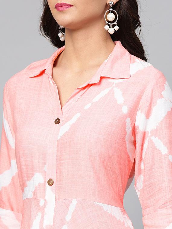 flared printed dress with pocket - 15998693 - Standard Image - 3