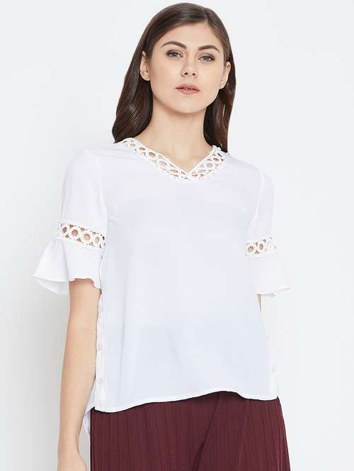 women's straight v neck top - 16001326 - Standard Image - 0