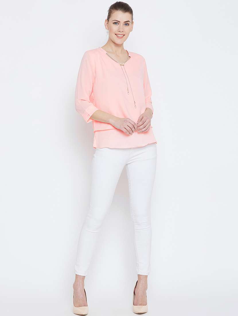 women's layered v neck top - 16001331 -  Standard Image - 3