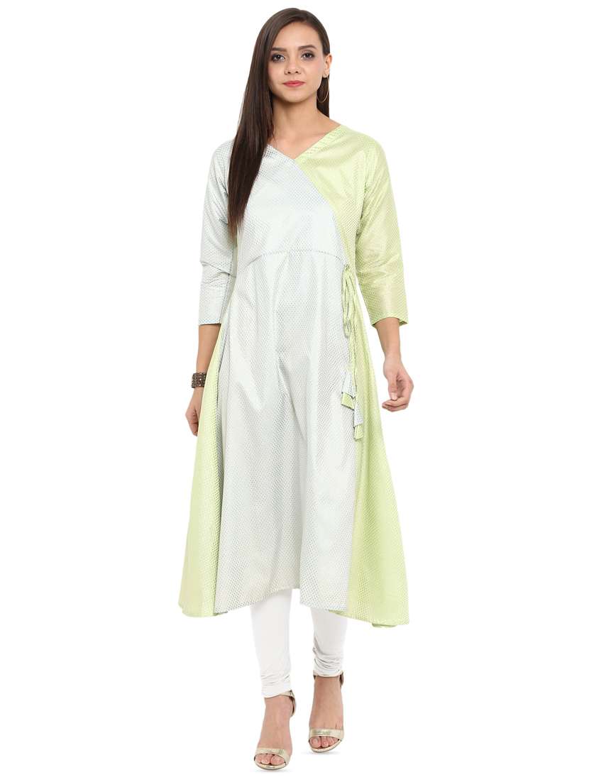 angrakha color block kurta
