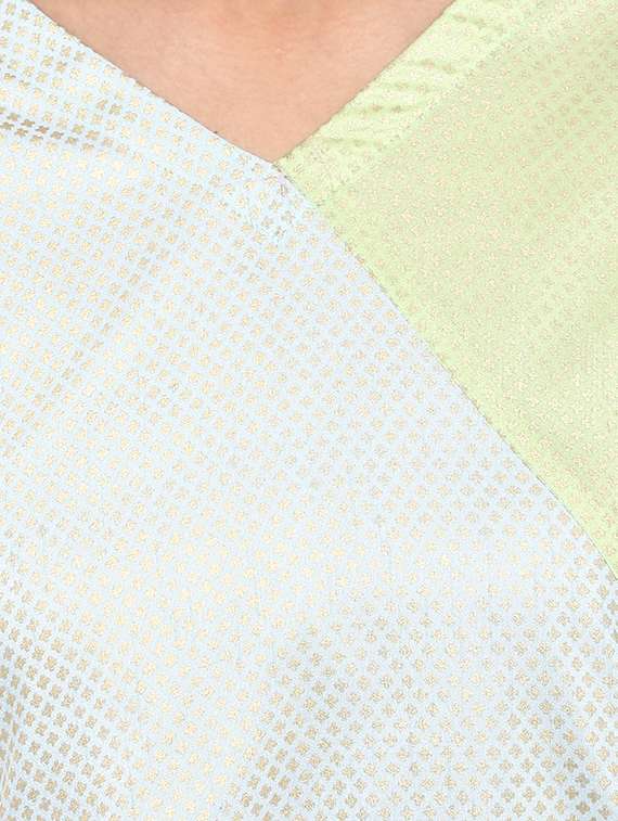 angrakha color block kurta - 16002506 -  Standard Image - 3