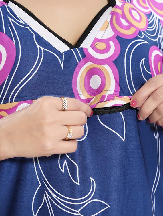 piping detail maternity wear night gown - 16003952 - Standard Image - 3